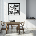 Durable Metal Coffee Cup and Clock Wall Art for Modern Farmhouse Kitchen Cafe Decor
