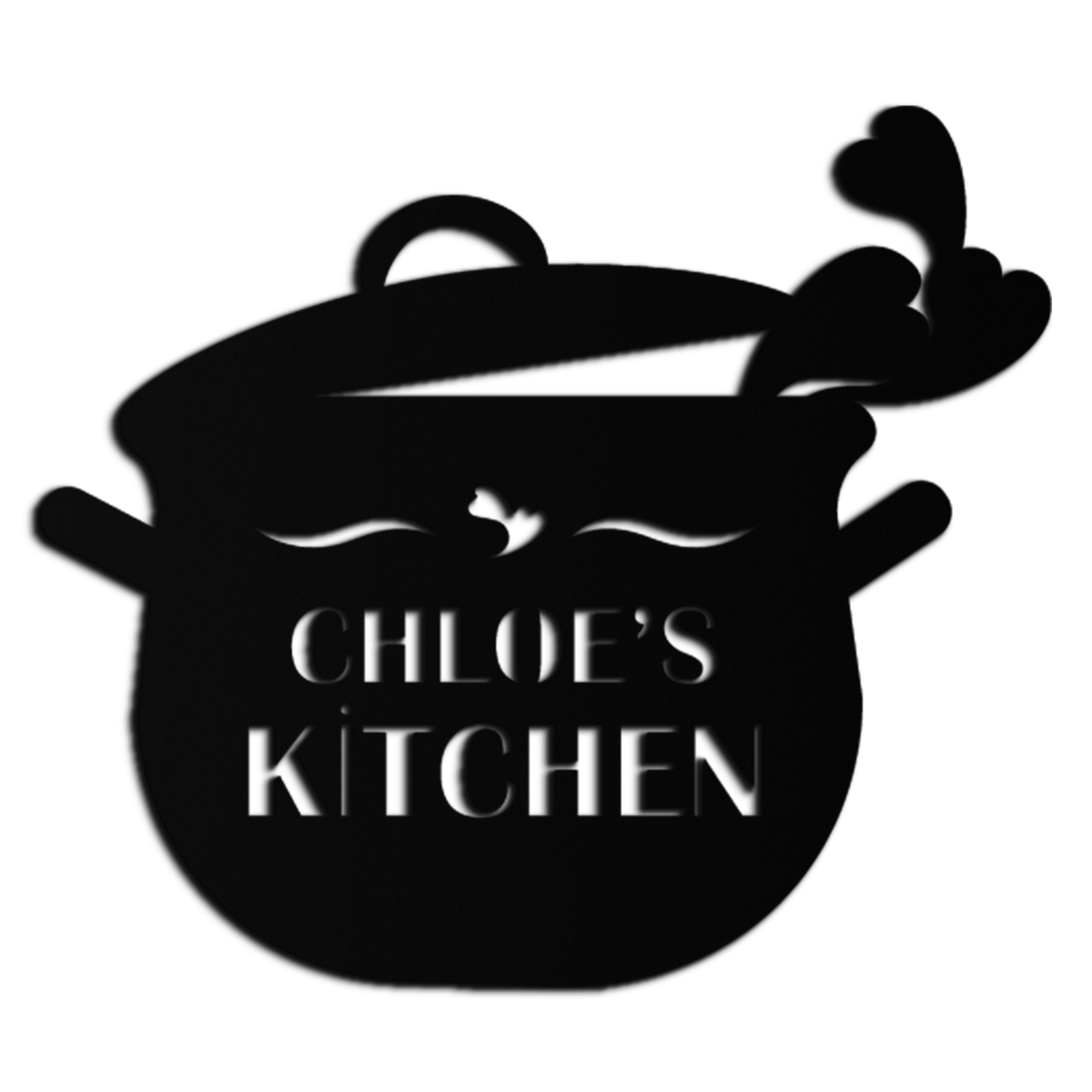Metal Wall Art Cute Smiling Cooking Pot with Heart Steam - Playful Kitchen Decor