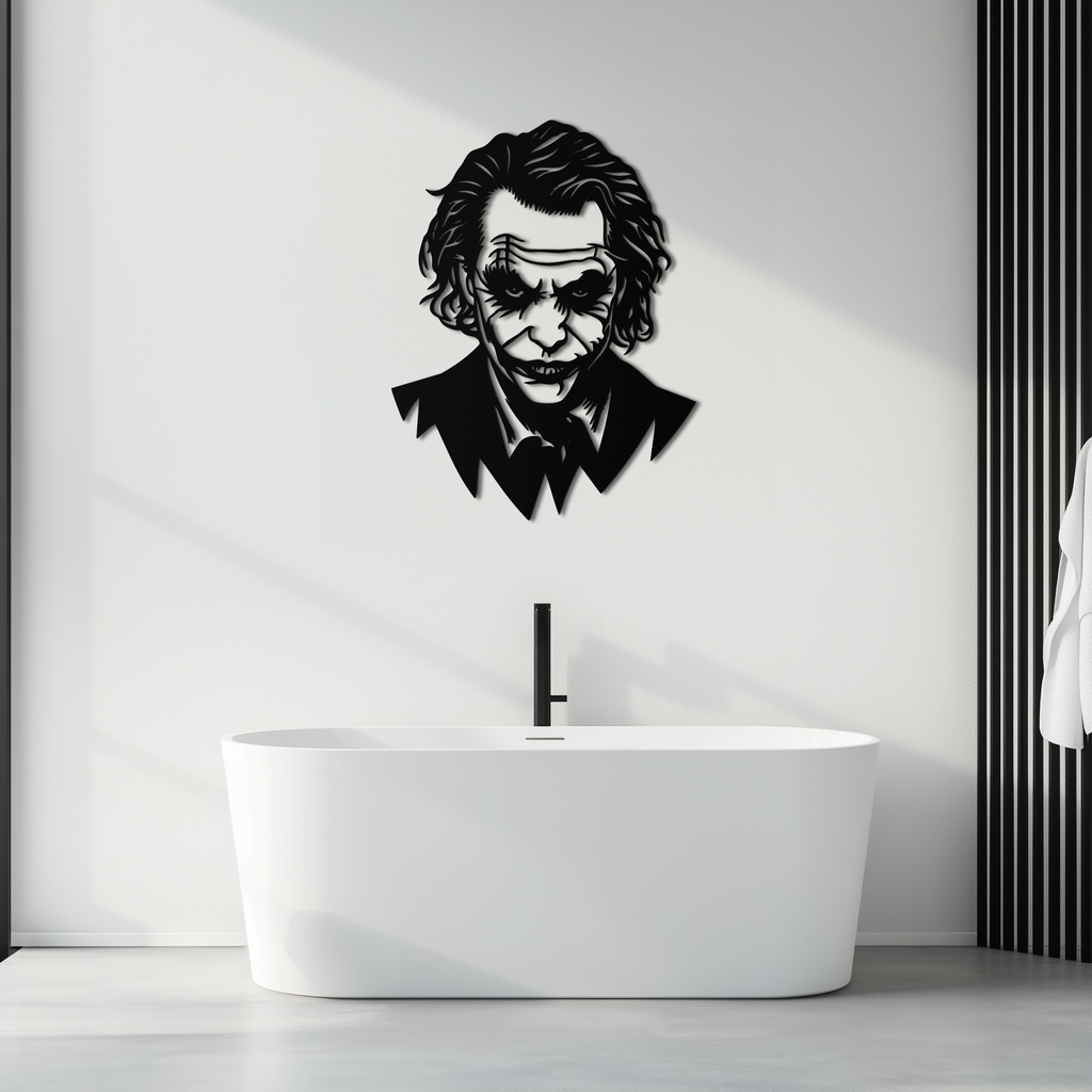 Joker Metal Wall Art - Villain Twisted Grin Steel Silhouette
