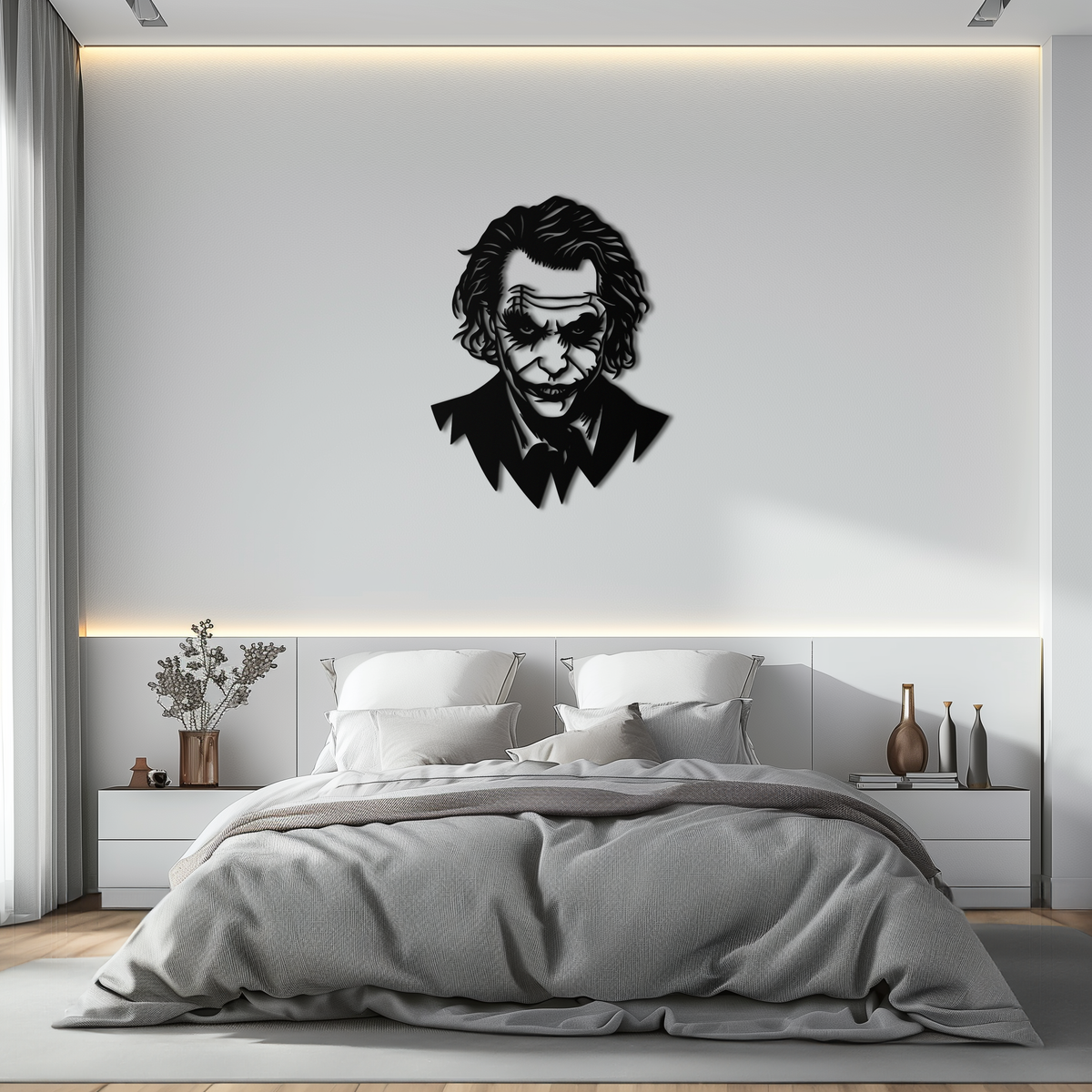 Joker Metal Wall Art - Villain Twisted Grin Steel Silhouette