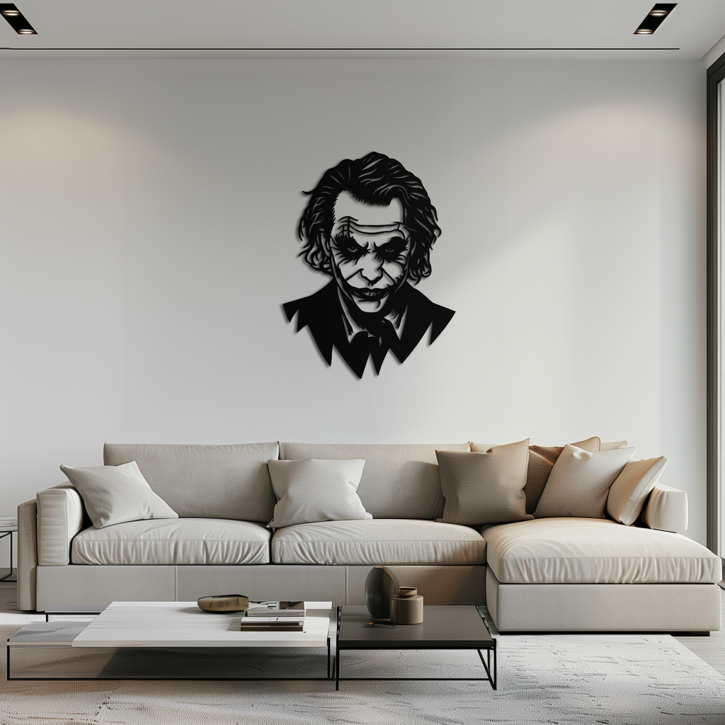 Joker Metal Wall Art - Villain Twisted Grin Steel Silhouette