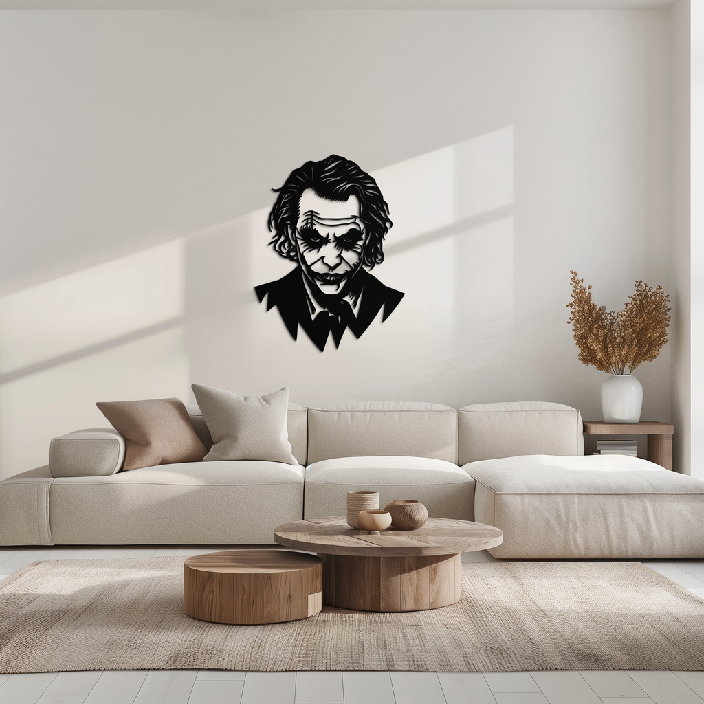 Joker Metal Wall Art - Villain Twisted Grin Steel Silhouette