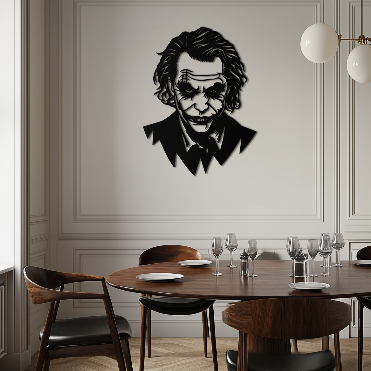 Joker Metal Wall Art - Villain Twisted Grin Steel Silhouette