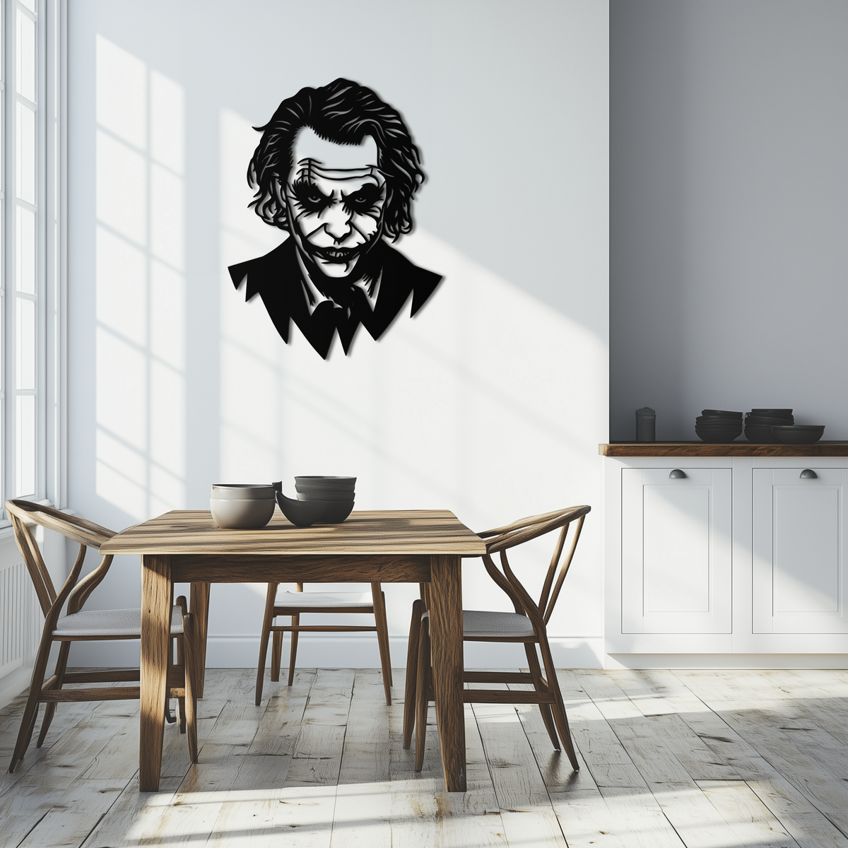 Joker Metal Wall Art - Villain Twisted Grin Steel Silhouette