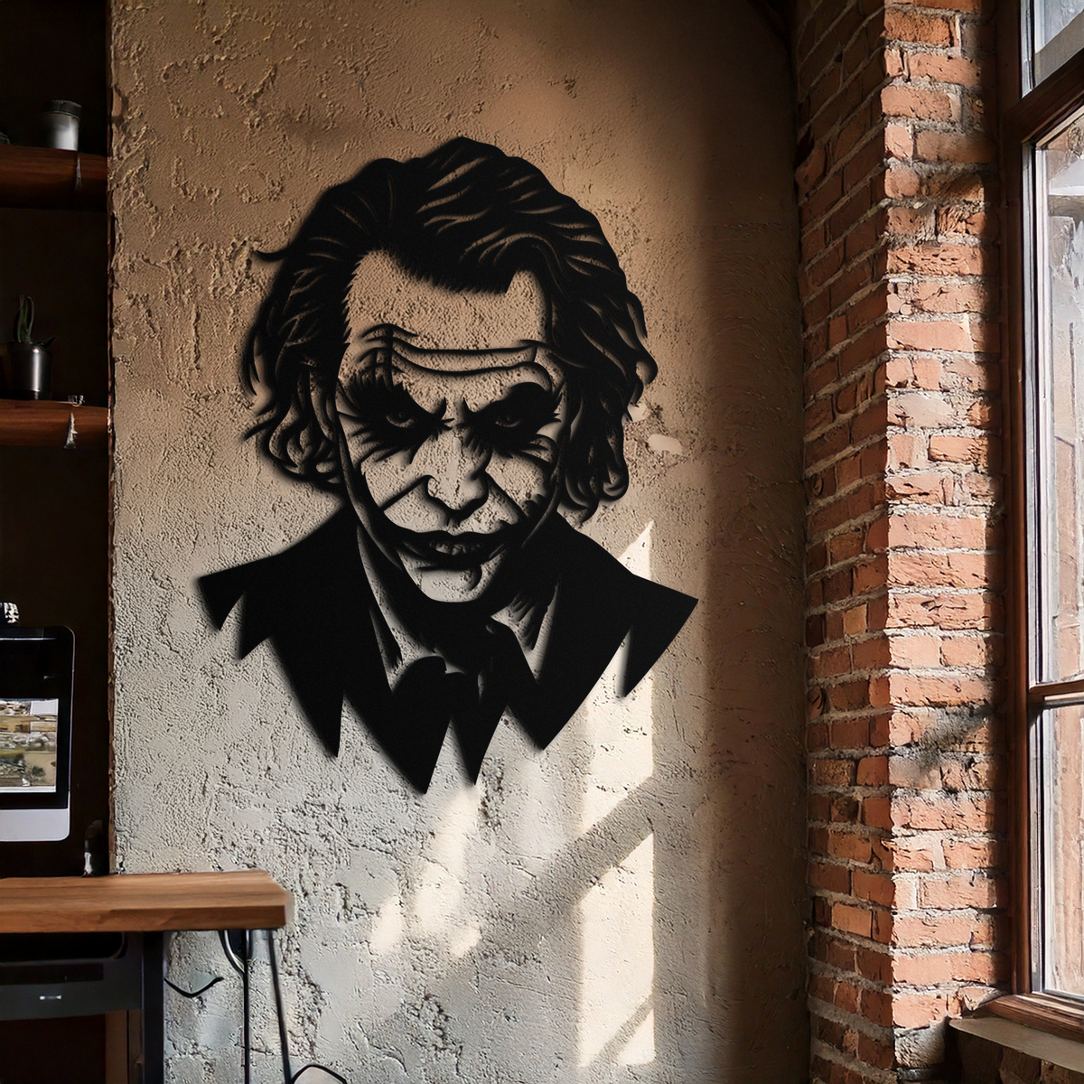 Joker Metal Wall Art - Villain Twisted Grin Steel Silhouette