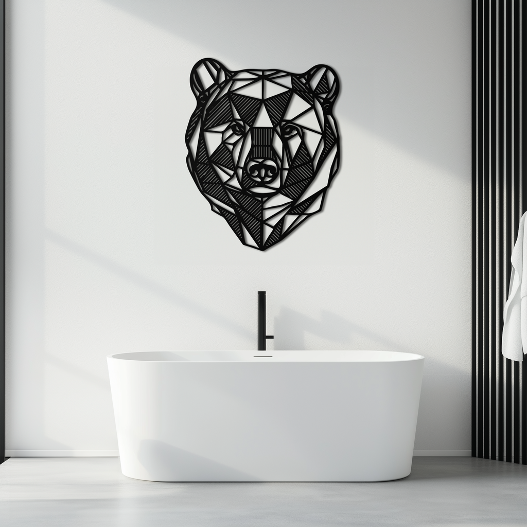 Bear Metal Wall Art - Roaring Steel Silhouette Wildlife Decor