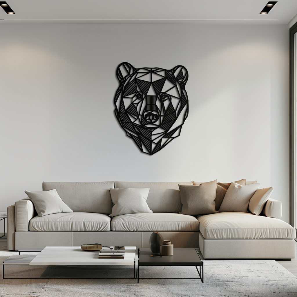Bear Metal Wall Art - Roaring Steel Silhouette Wildlife Decor