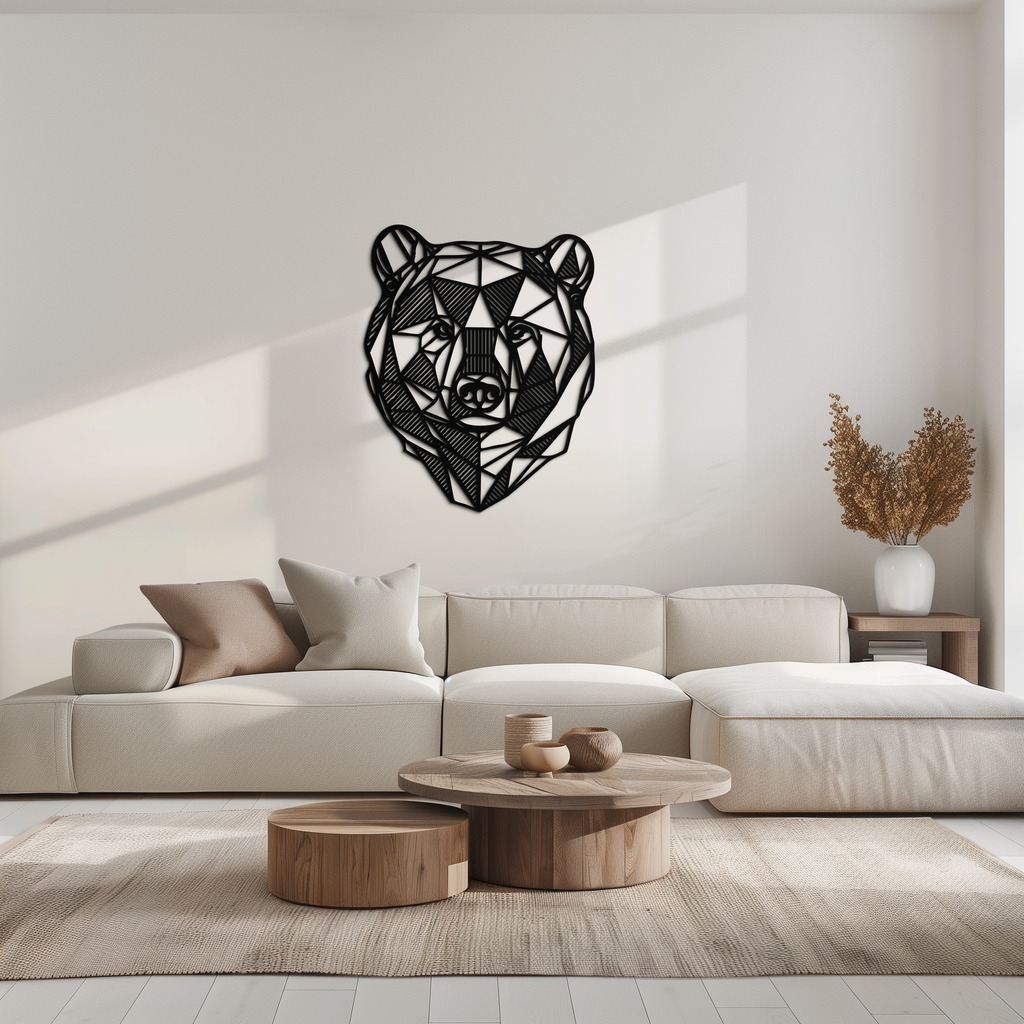 Bear Metal Wall Art - Roaring Steel Silhouette Wildlife Decor