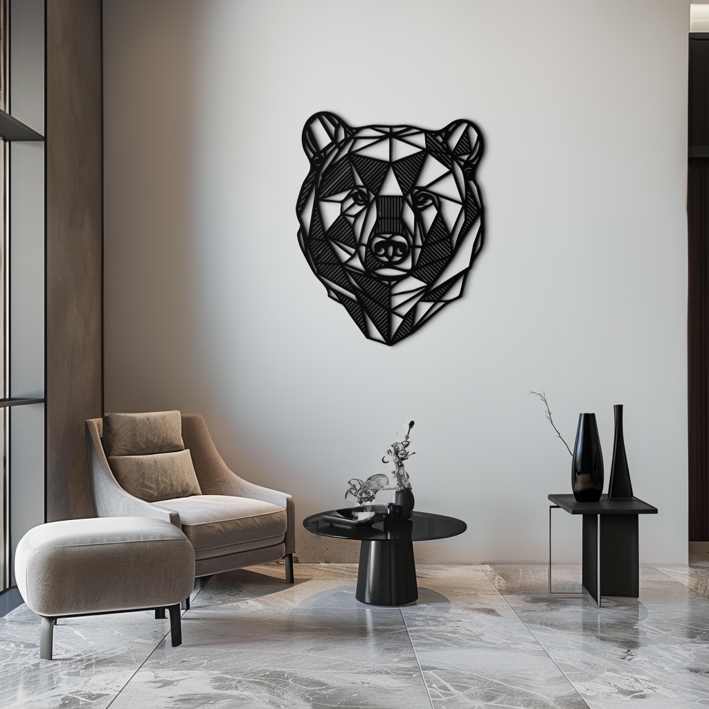 Bear Metal Wall Art - Roaring Steel Silhouette Wildlife Decor