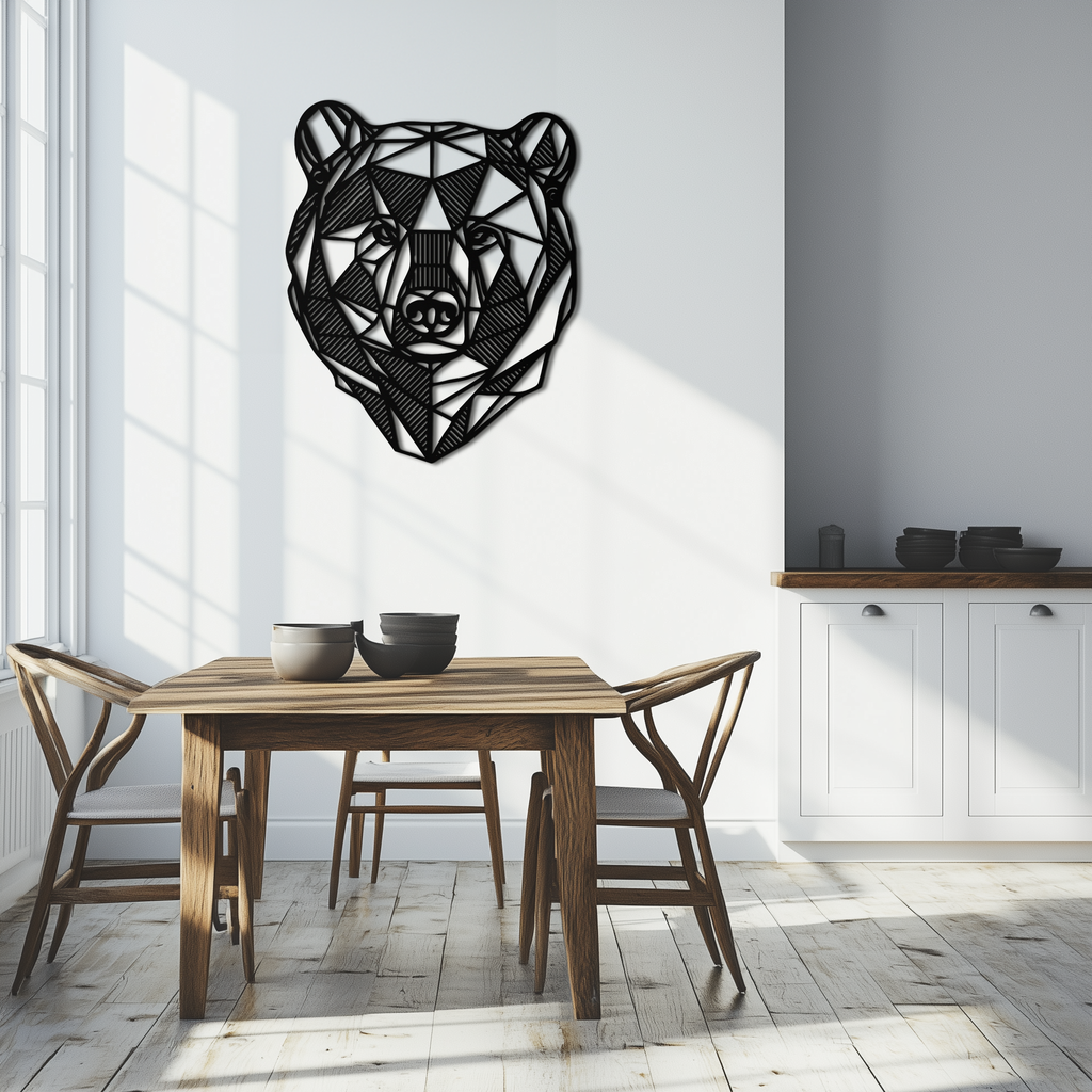 Bear Metal Wall Art - Roaring Steel Silhouette Wildlife Decor