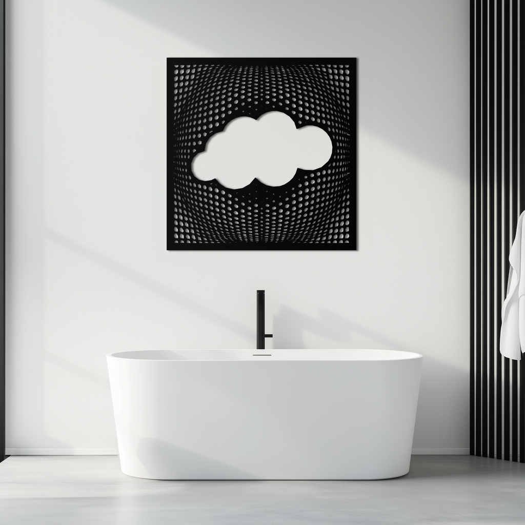 Metal Cloud Wall Art - Modern Minimalist Silhouette Decor for Contemporary Homes