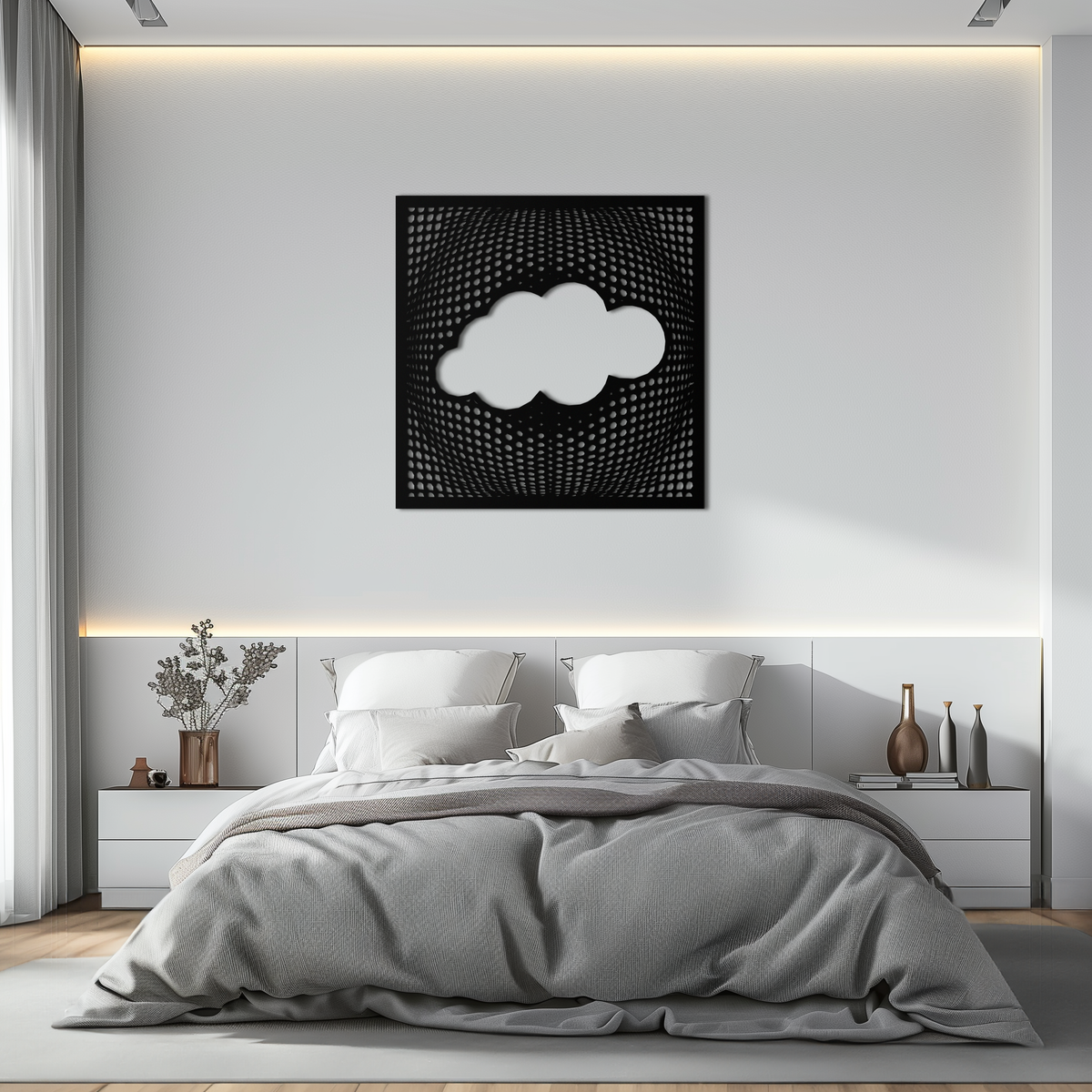 Metal Cloud Wall Art - Modern Minimalist Silhouette Decor for Contemporary Homes