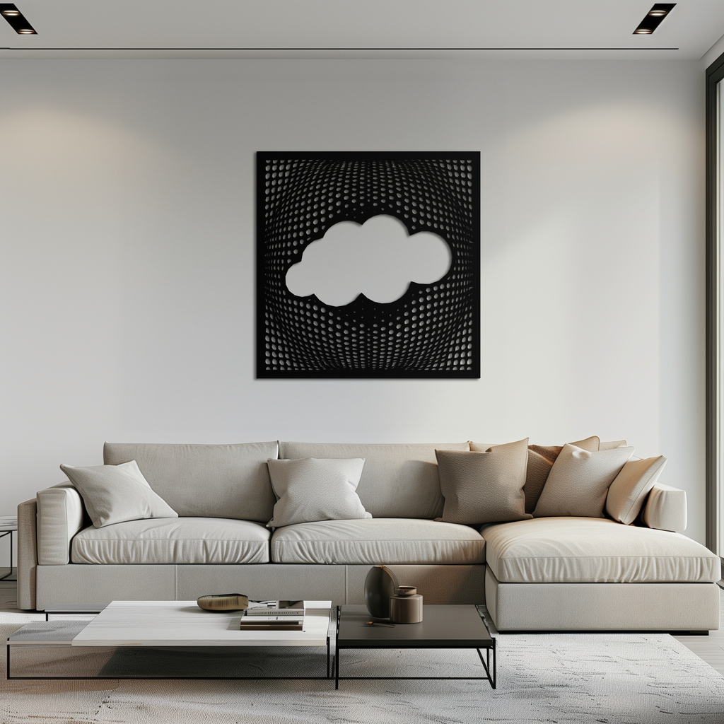 Metal Cloud Wall Art - Modern Minimalist Silhouette Decor for Contemporary Homes
