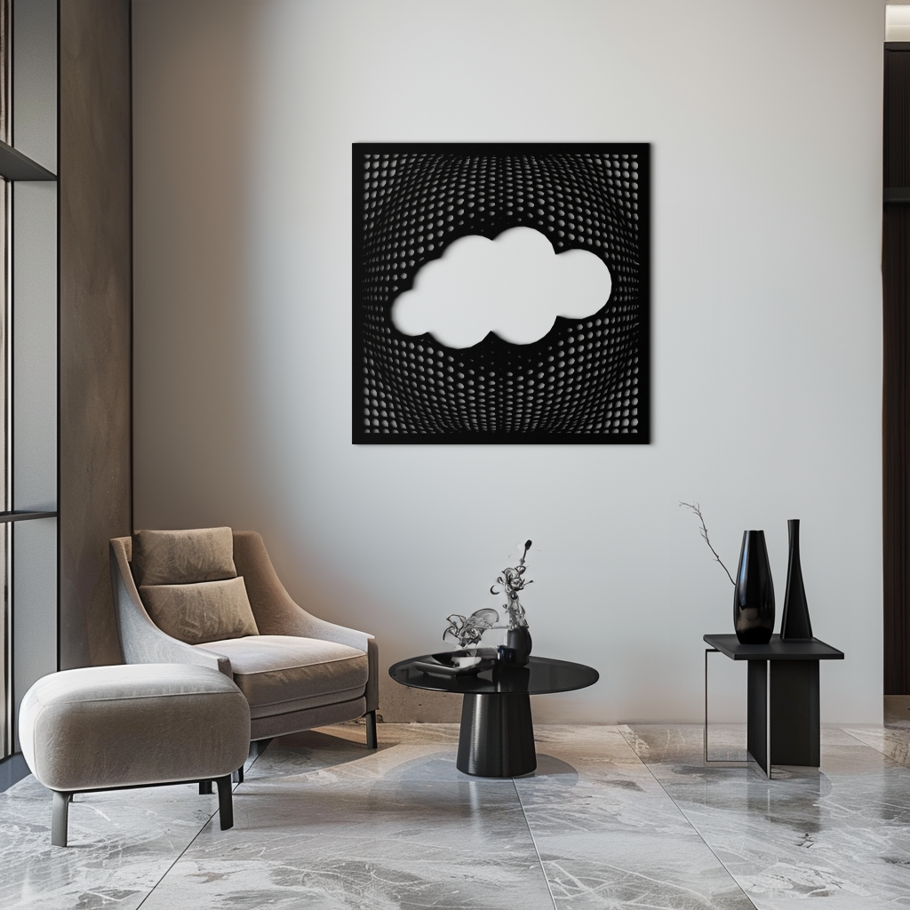 Metal Cloud Wall Art - Modern Minimalist Silhouette Decor for Contemporary Homes