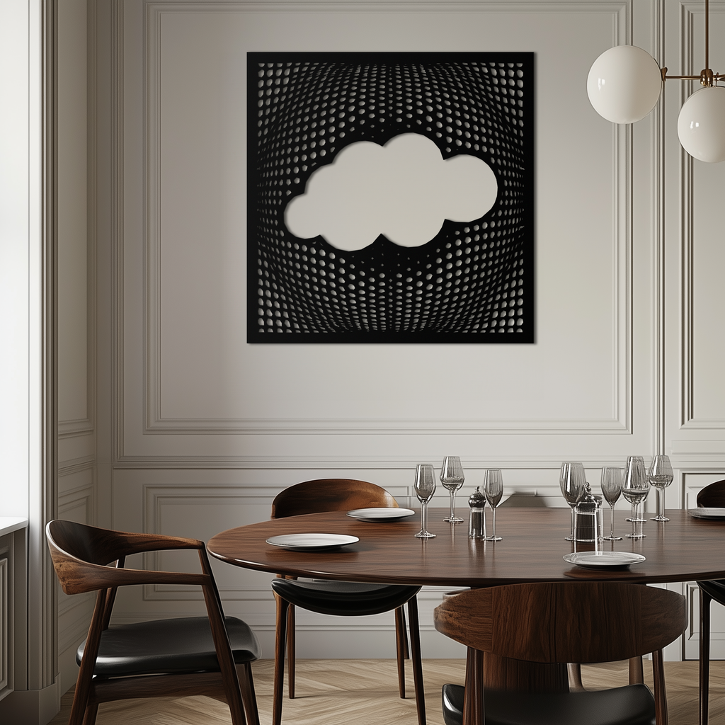Metal Cloud Wall Art - Modern Minimalist Silhouette Decor for Contemporary Homes