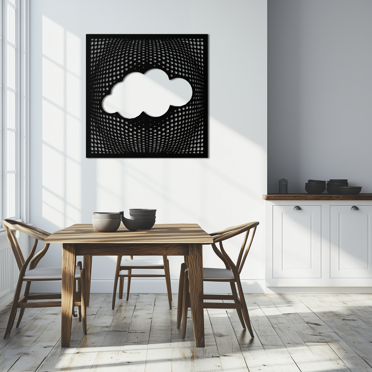 Metal Cloud Wall Art - Modern Minimalist Silhouette Decor for Contemporary Homes