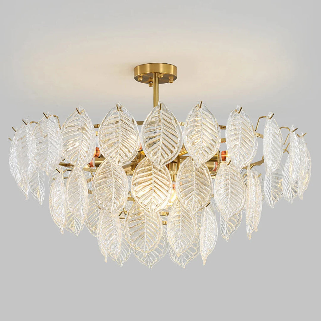 Leaf Shape Glass Modern Chandelier