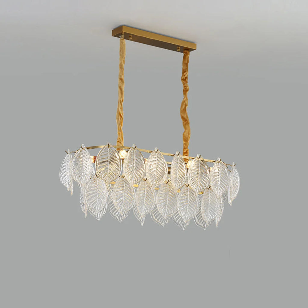 Leaf Shape Glass Modern Chandelier