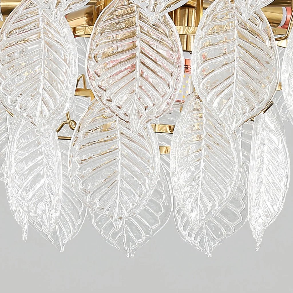 Leaf Shape Glass Modern Chandelier