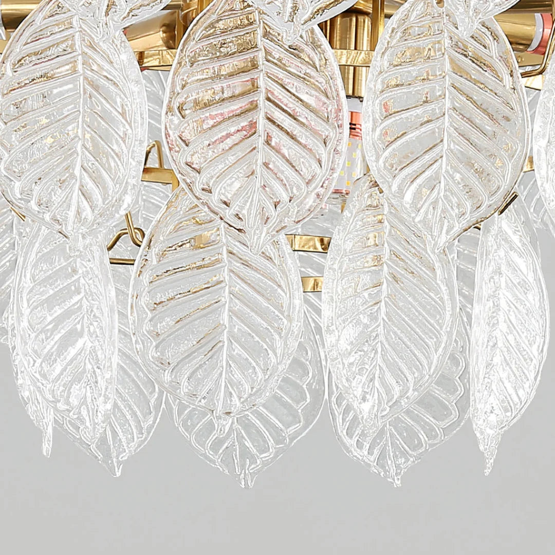 Leaf Shape Glass Modern Chandelier