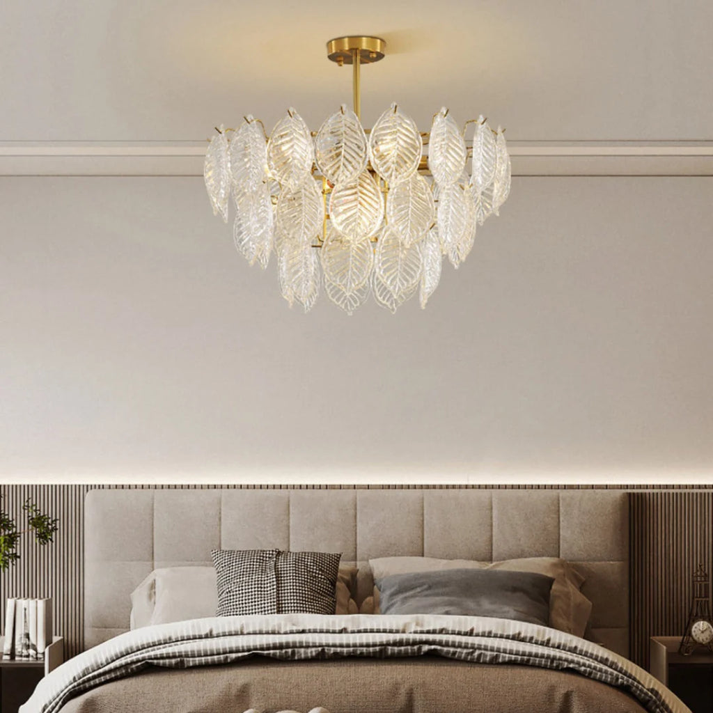 Leaf Shape Glass Modern Chandelier