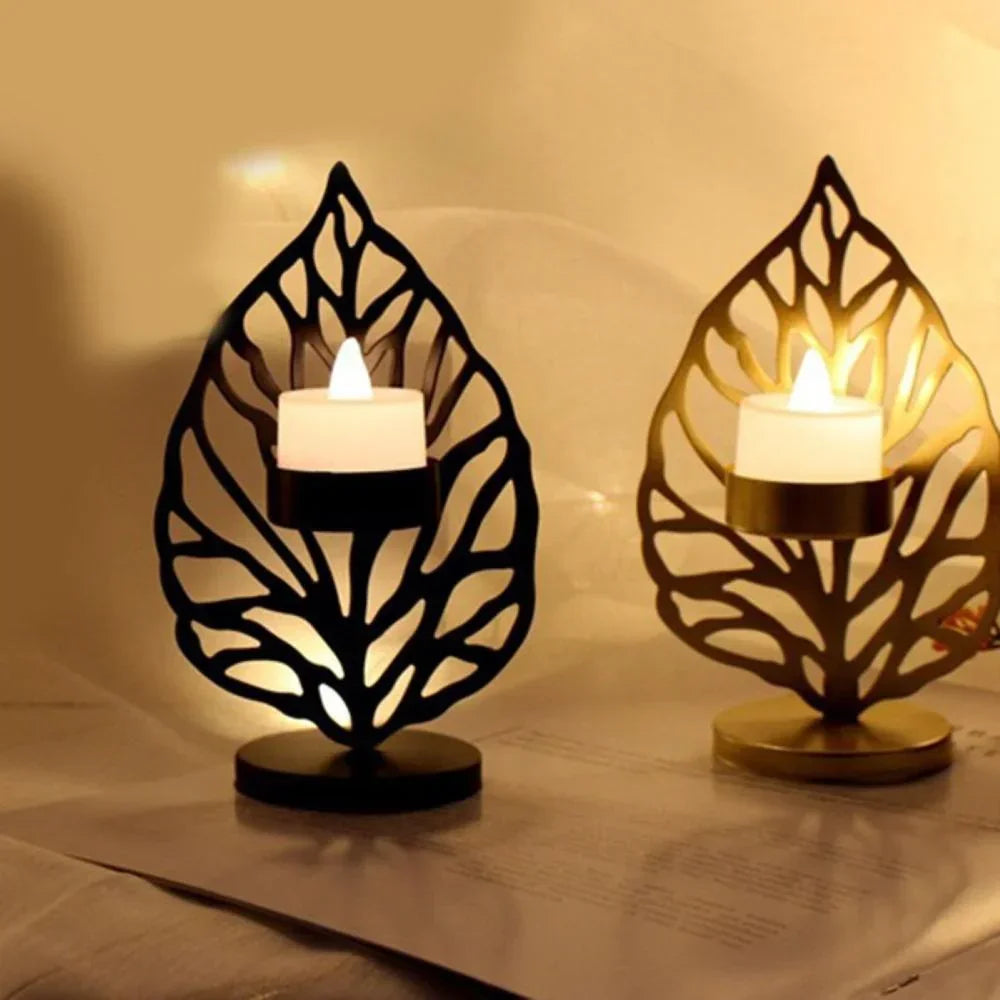 Leaf Metal Candle Holder Decorative