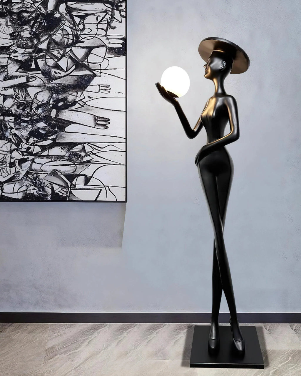 Lexa Sculpture Figure Floor Lamp