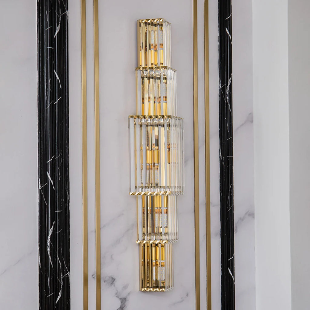 Light Luxury Crystal Layered Wall Lamp