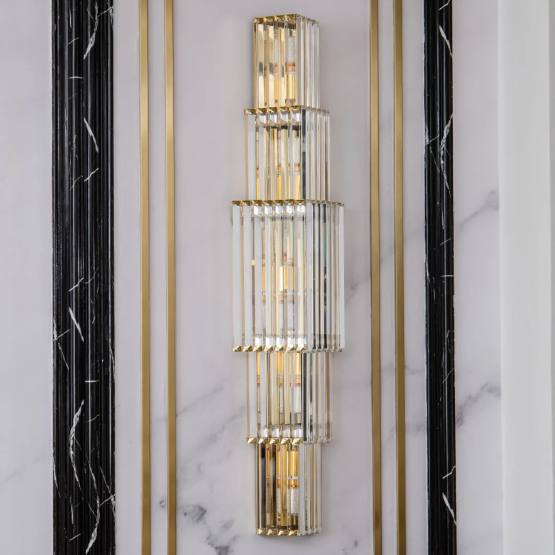 Light Luxury Crystal Layered Wall Lamp