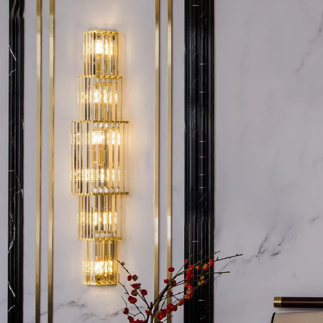 Light Luxury Crystal Layered Wall Lamp