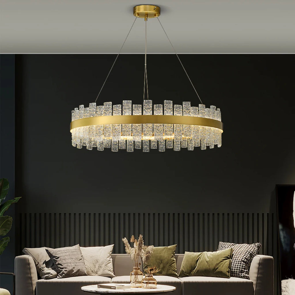 Light Luxury Round Glass Chandelier