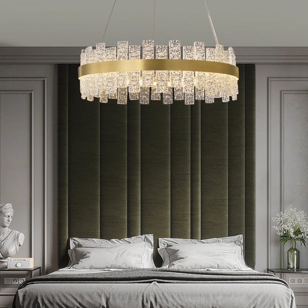 Light Luxury Round Glass Chandelier