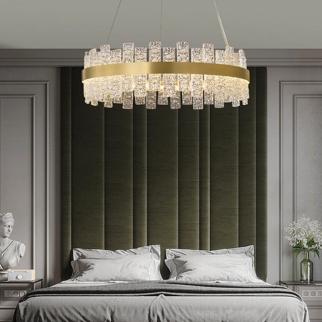 Light Luxury Round Glass Chandelier