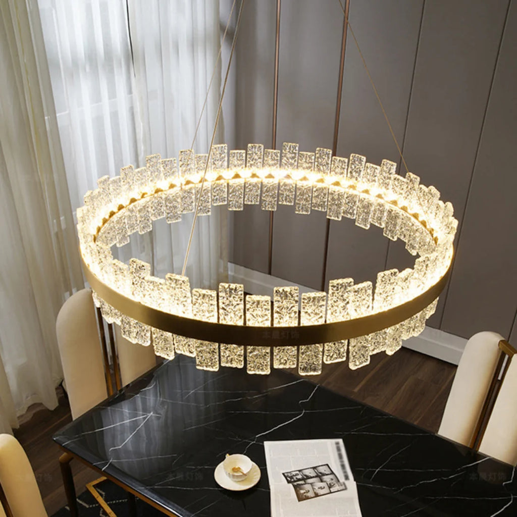 Light Luxury Round Glass Chandelier