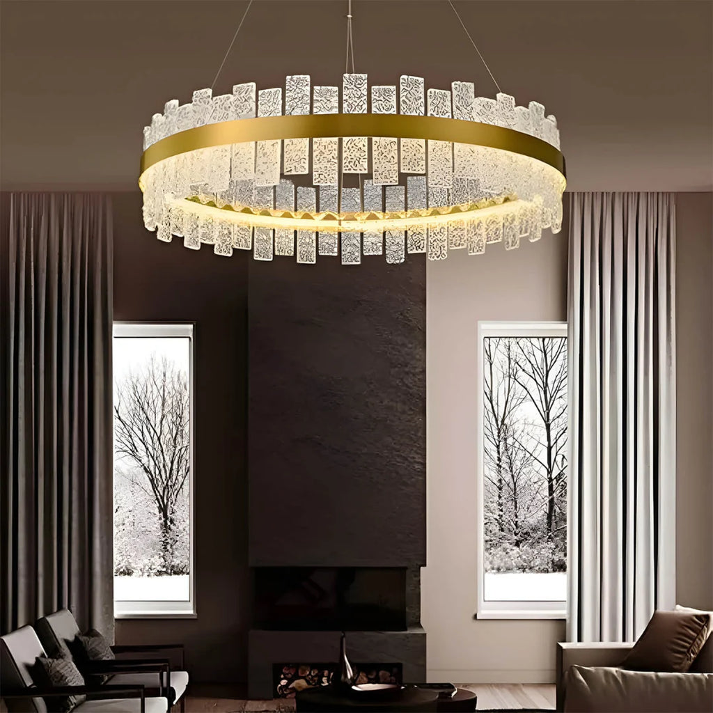 Light Luxury Round Glass Chandelier