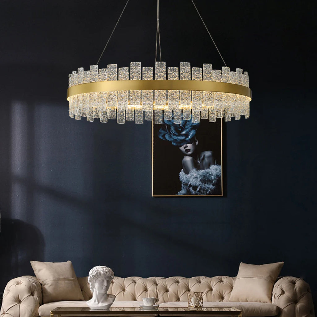 Light Luxury Round Glass Chandelier