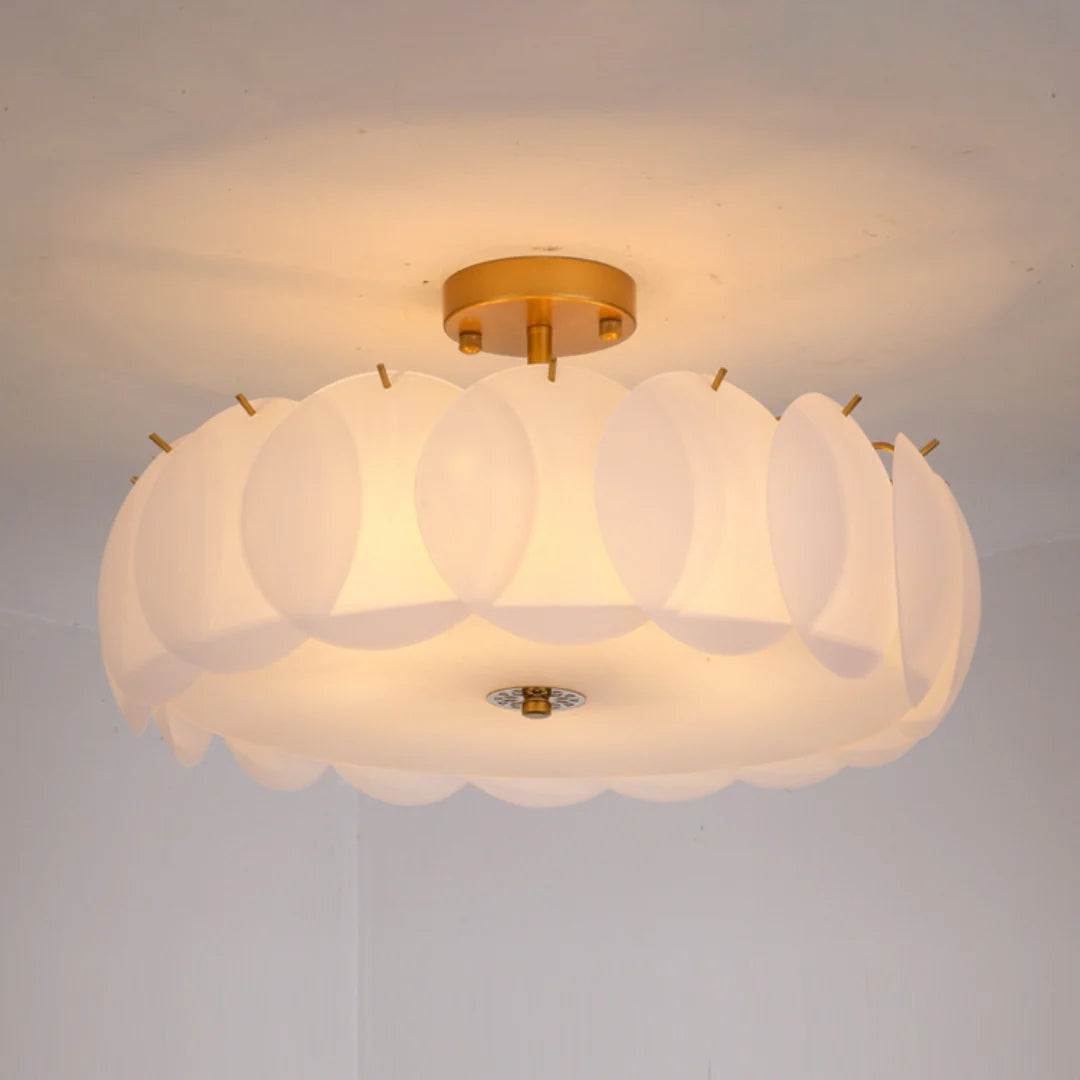 Light Luxury Round Glass Ceiling Lamp