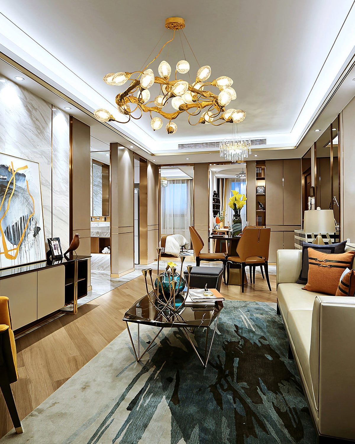 Lotus Brass Chandeliers