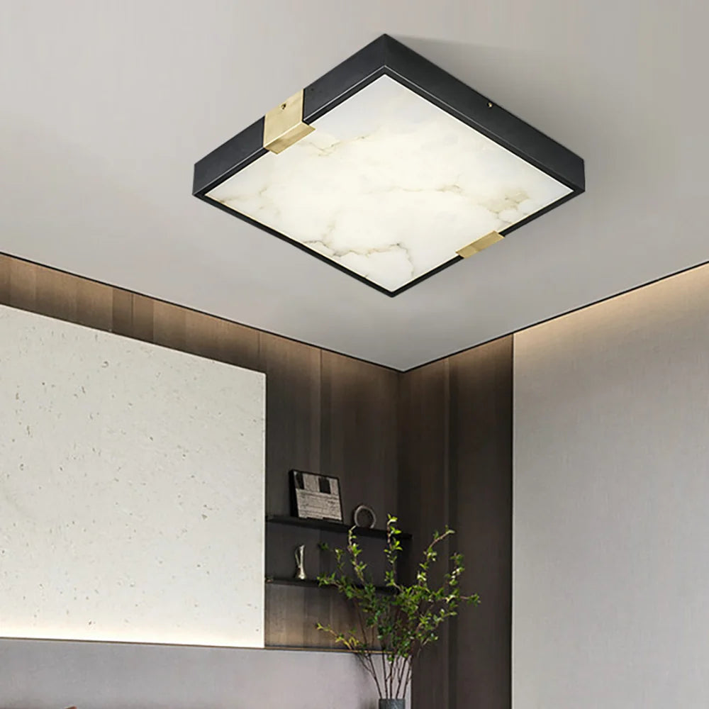 Square Lucien Alabaster Ceiling Light
