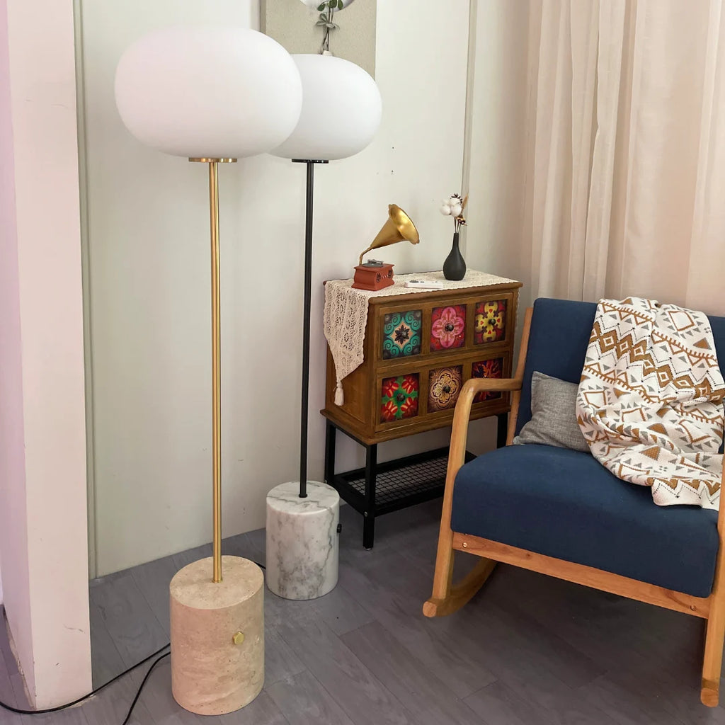 Glass Jwda Marble Floor Lamp