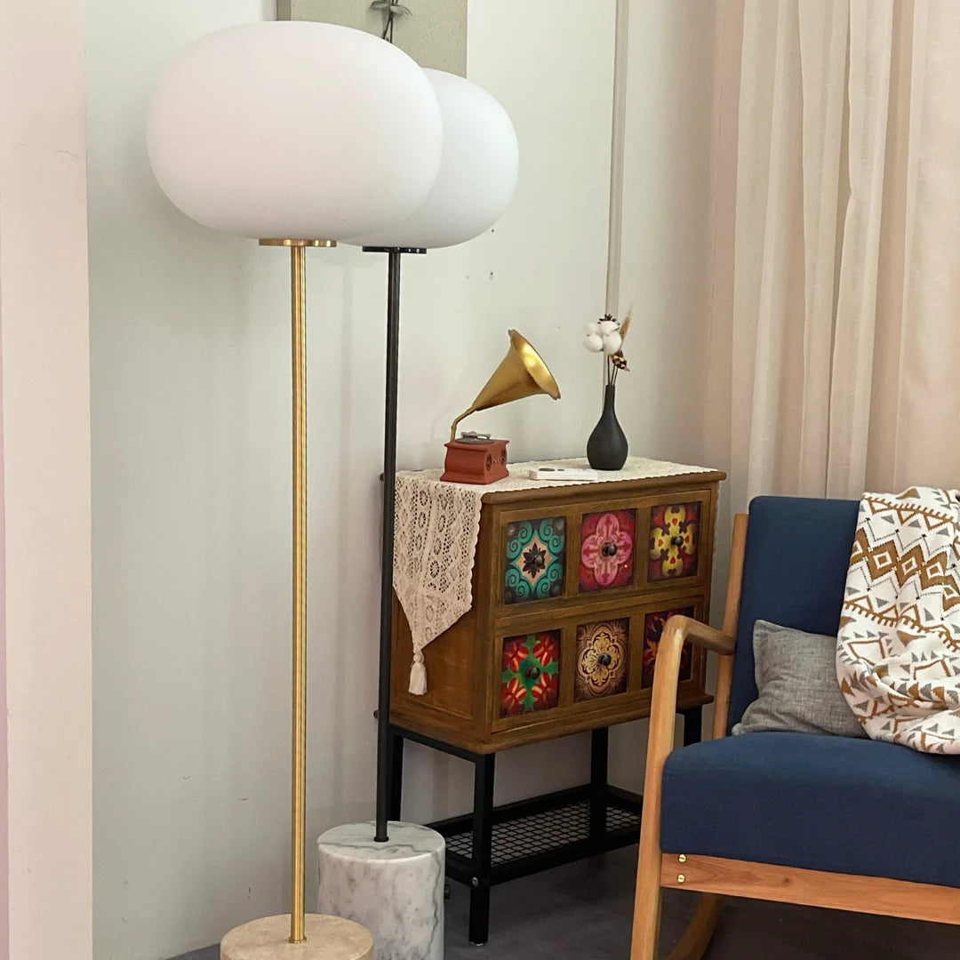 Glass Jwda Marble Floor Lamp