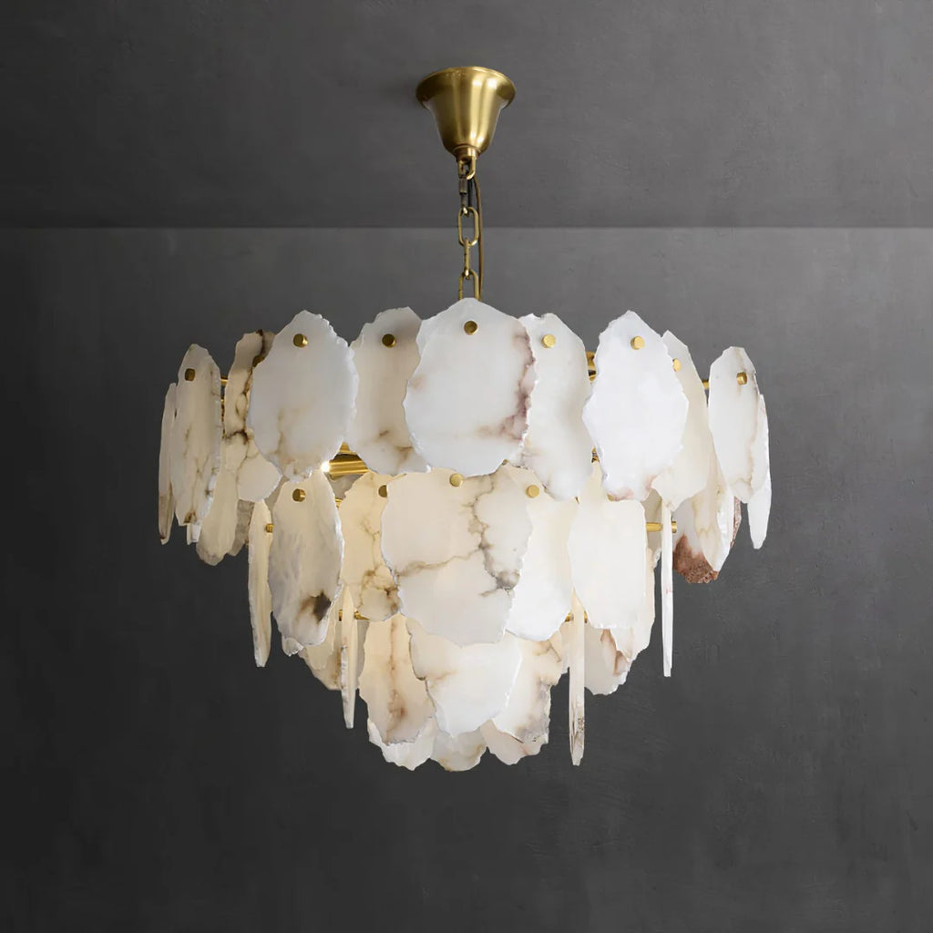 Luxury Alabaster Brass Chandelier