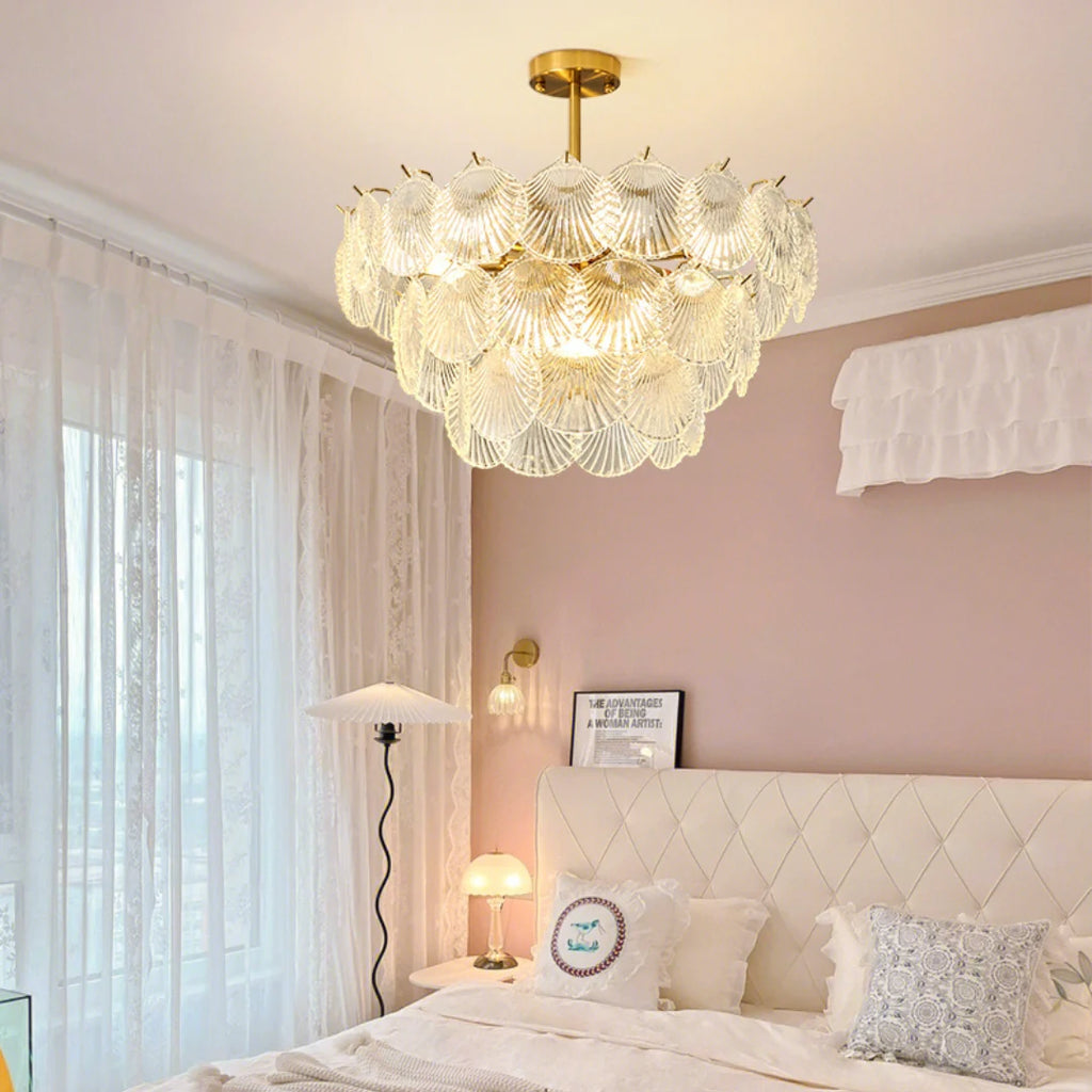 Luxury Shell Glass Chandelier
