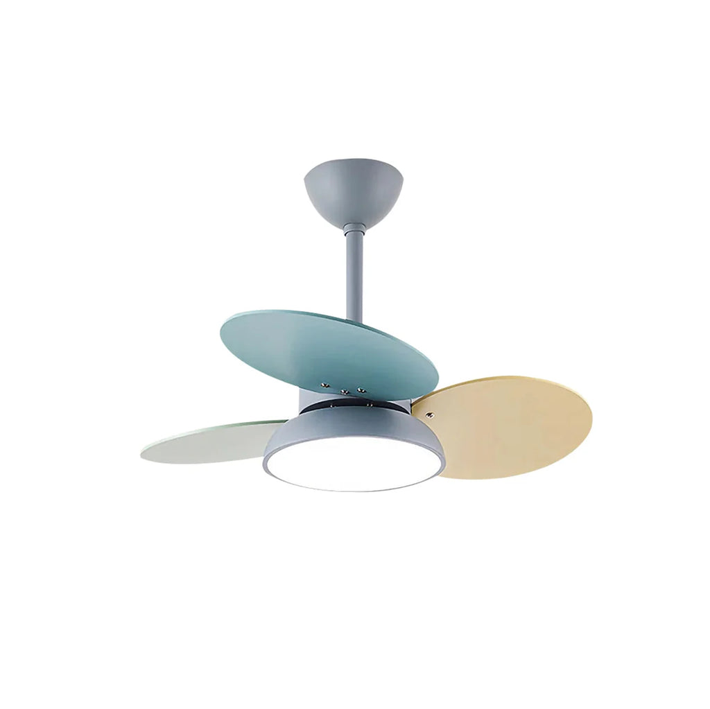 Macaron Colorful Round Ceiling Fan Light