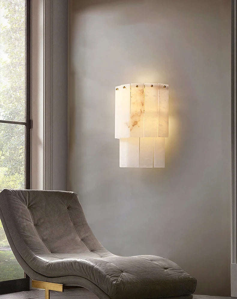 Alabaster 2 Layer Wall Lamp