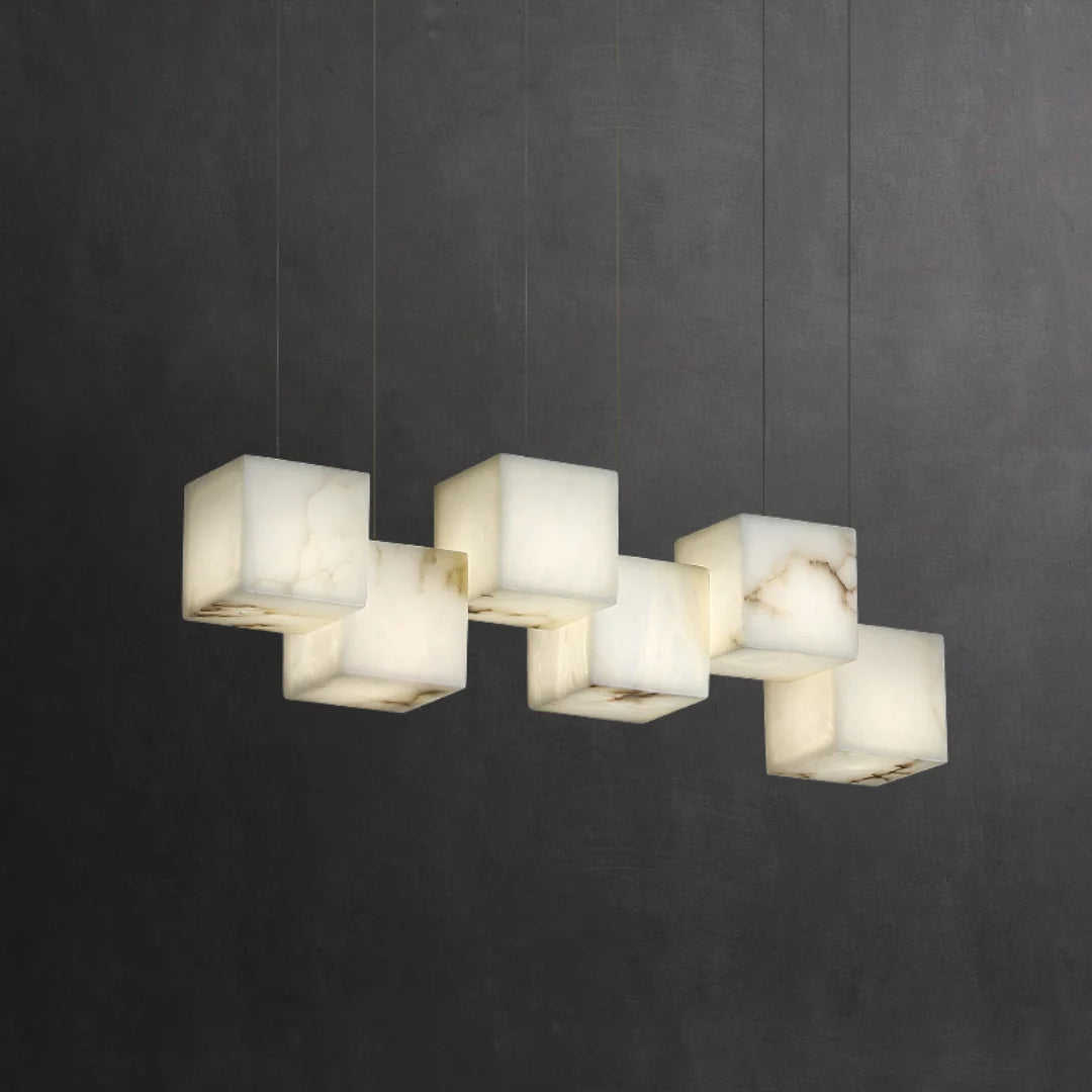 Simple Alabaster Box chandelier