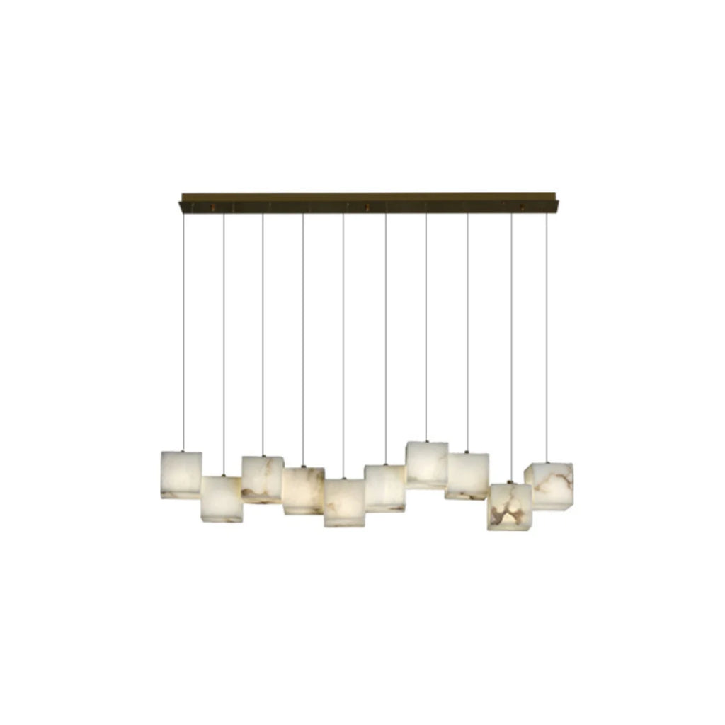 Simple Alabaster Box chandelier