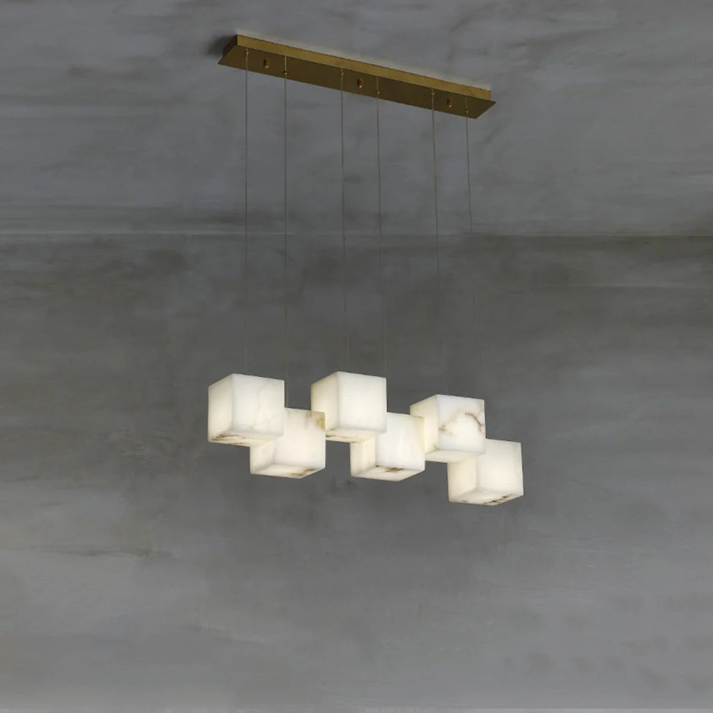Simple Alabaster Box chandelier