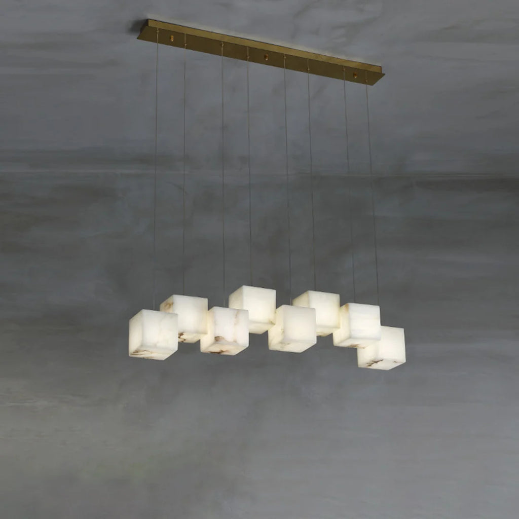 Simple Alabaster Box chandelier