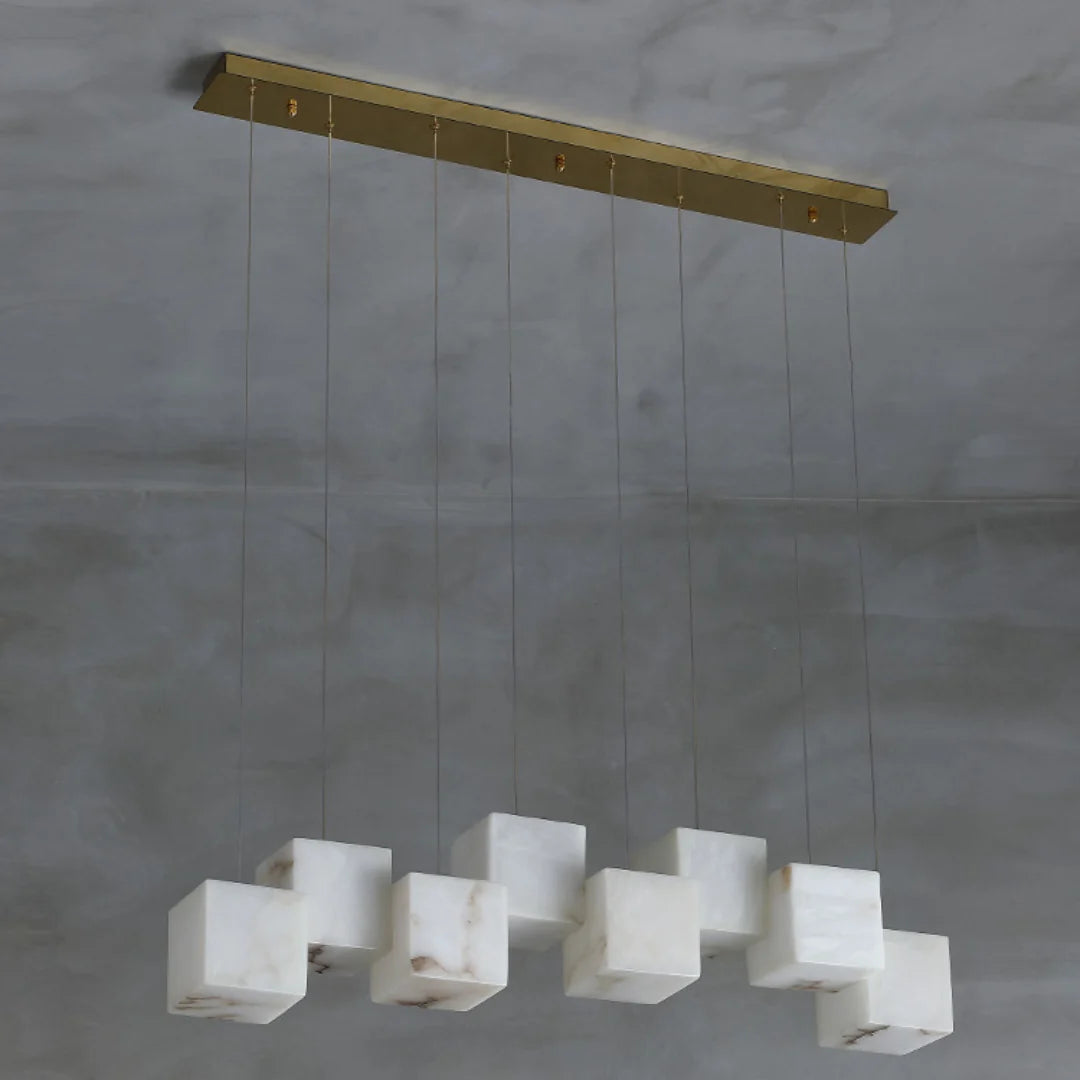 Simple Alabaster Box chandelier